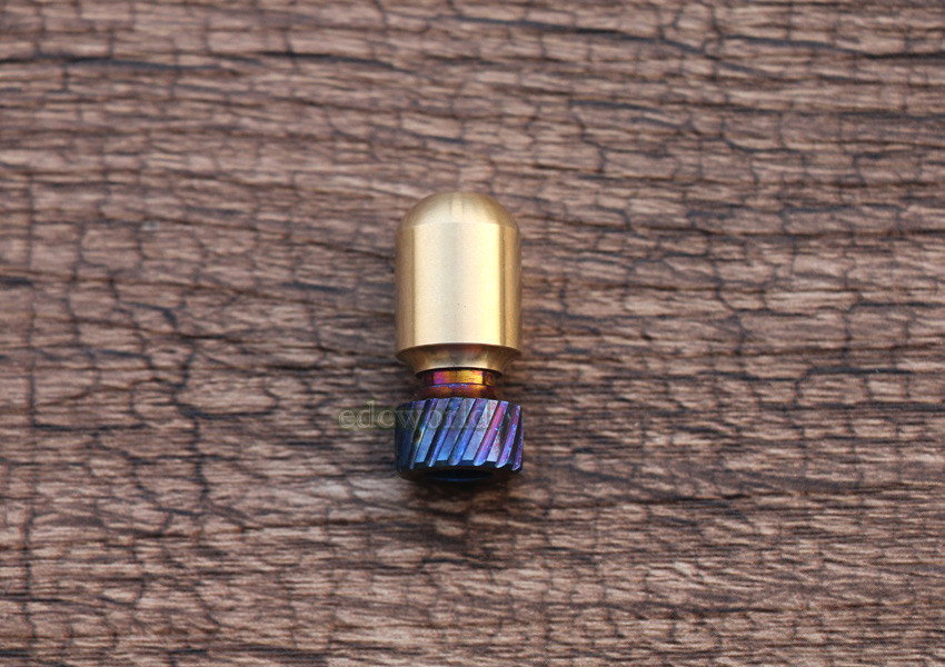 TITNAER Titanium + Brass Key Parachute Cord Knife Bead Pendant Lanyard DIY EDC