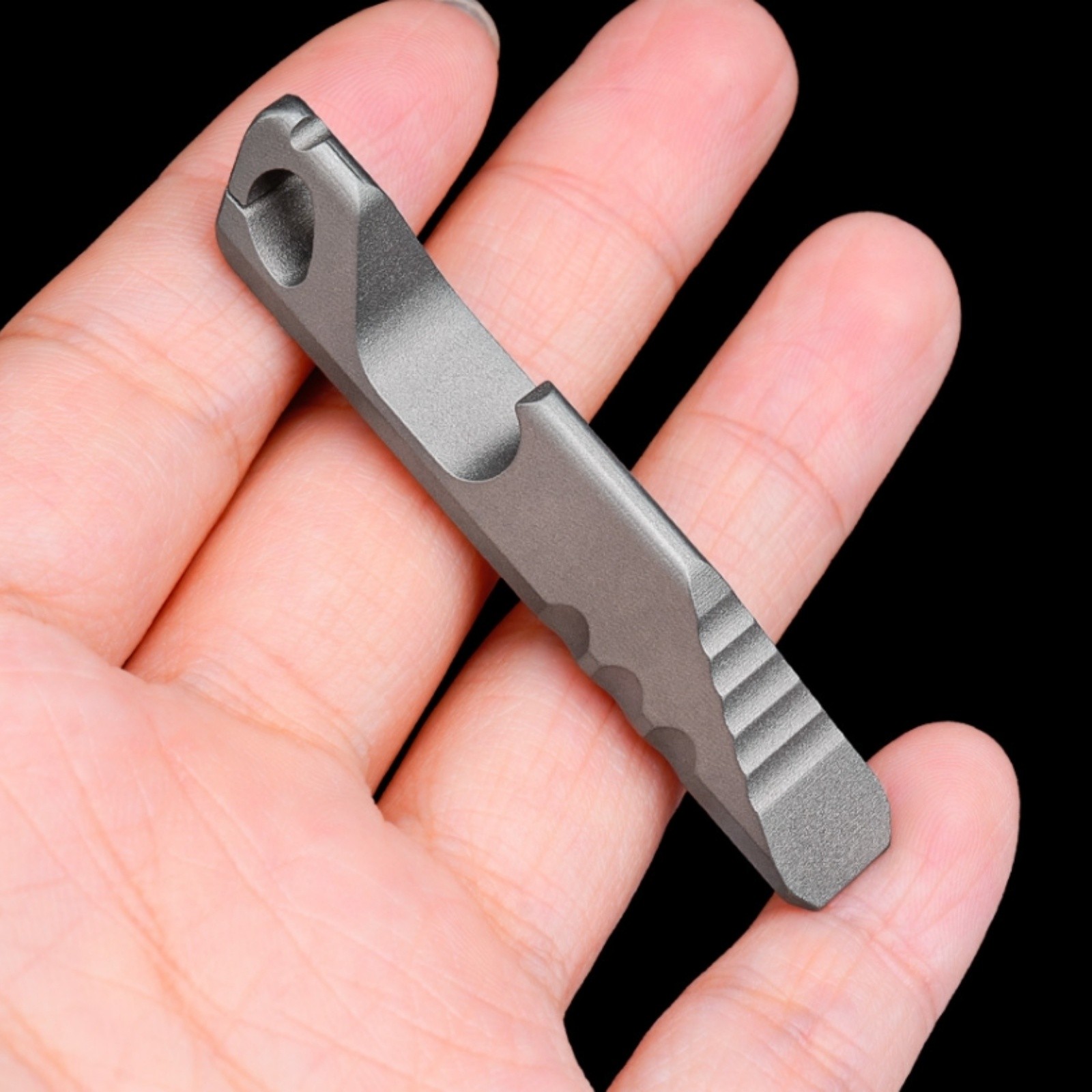Titanium Alloy Mini Pry Bar Bottle Opener Keychain EDC Multi Tool Pocket