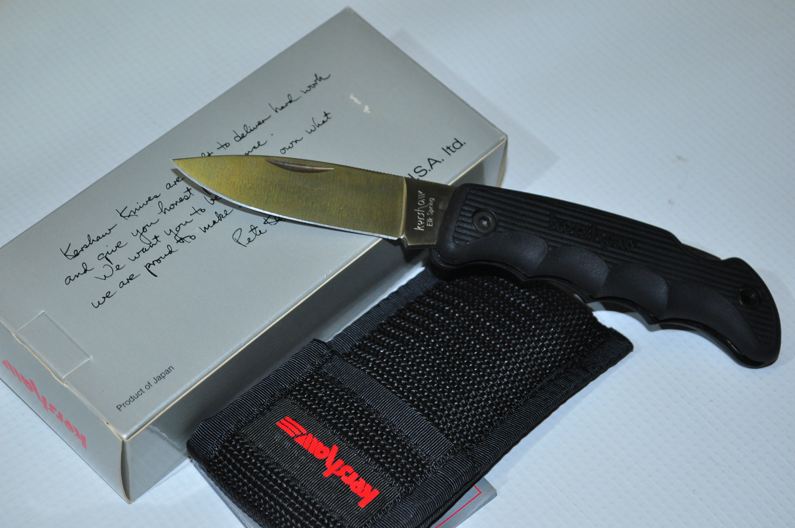 KERSHAW 1046 ELK SPRING LOCKBACK FOLDER PLAIN BLADE KNIFE MADE IN JAPAN