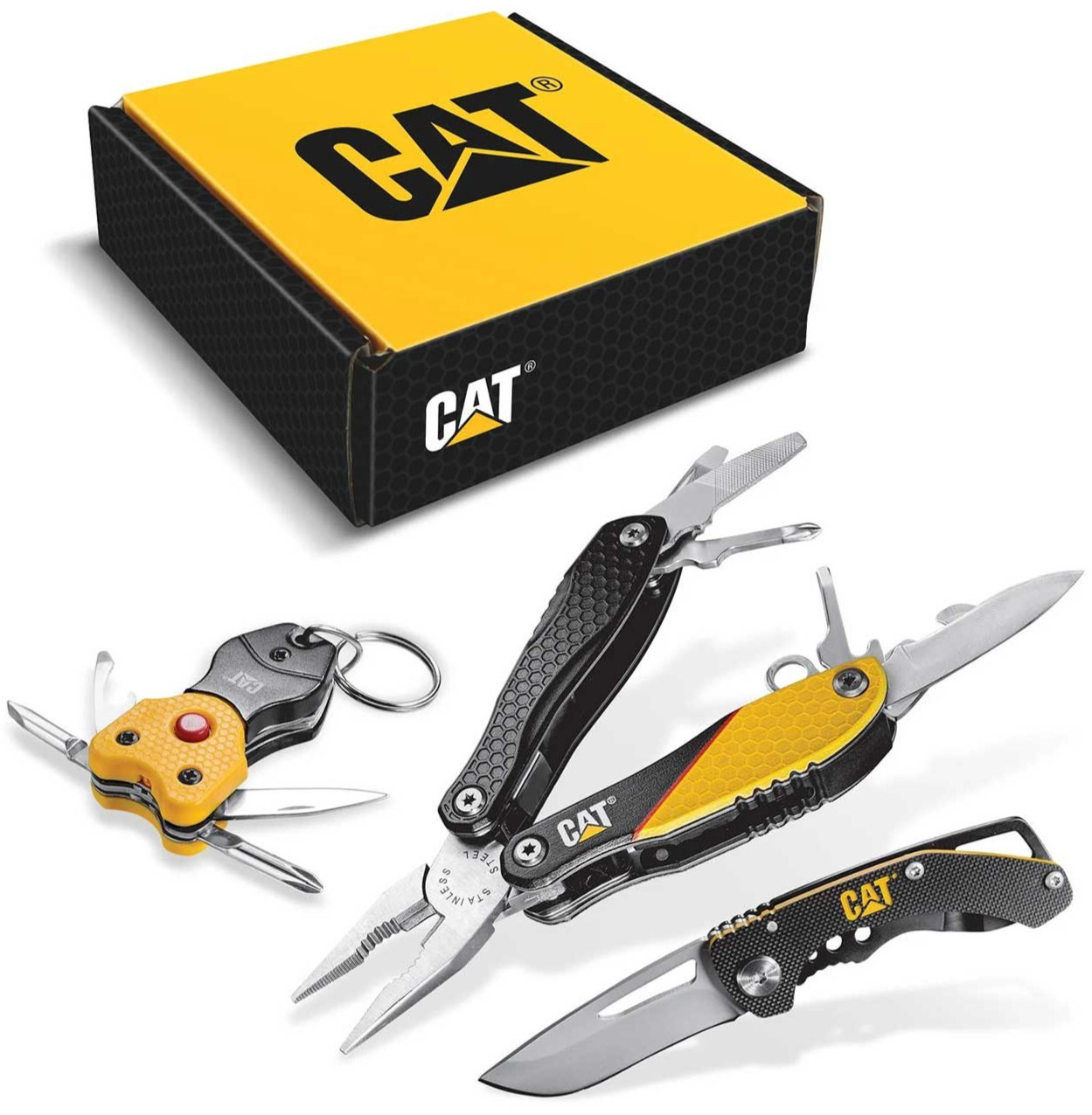 CAT Grab-n-Go Multi-Tool 3pc Box Set w/ Pocket Knife & Keychain Tool EDC 240192