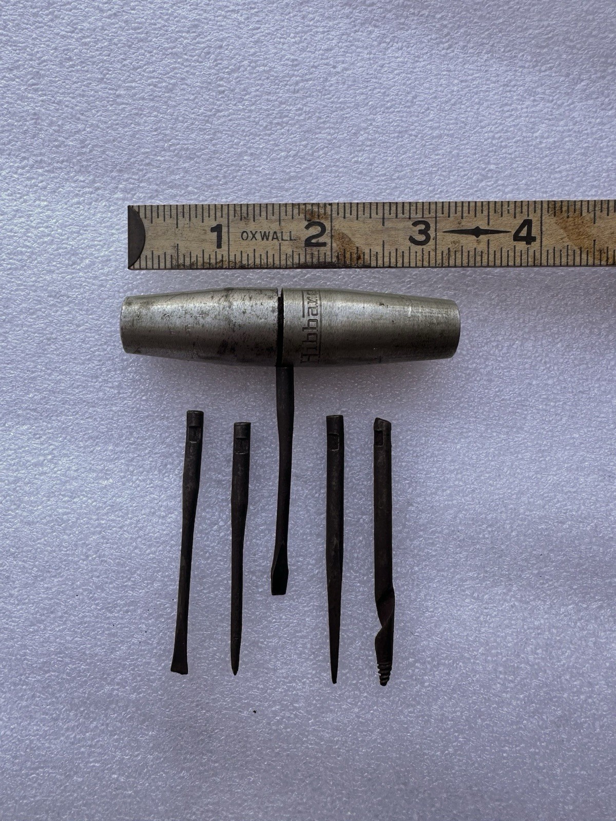 HIBBARD Pocket Multi-Tool Screwdriver Awl Drill Threaded Capsule Vintage Antique