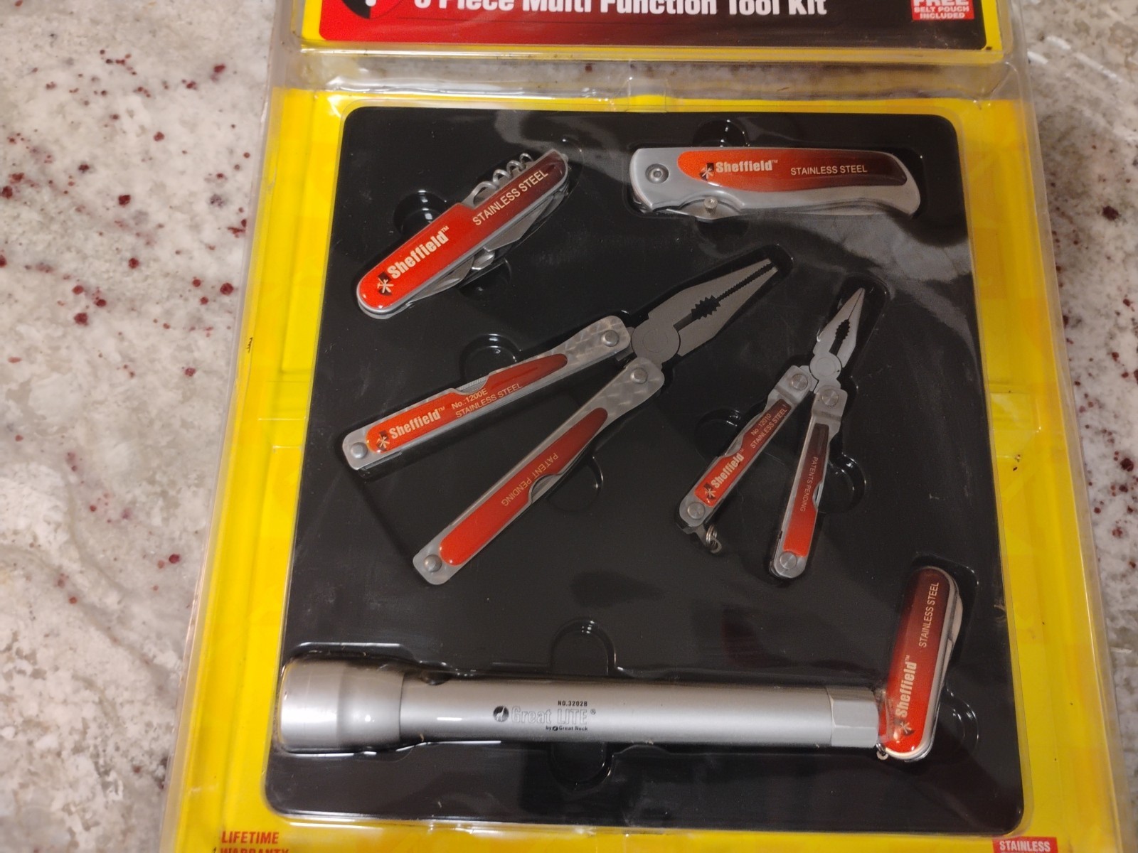 Sheffield 6 Piece Multi Function Tool Kit with Belt Pouch Included NEW IN PKG.