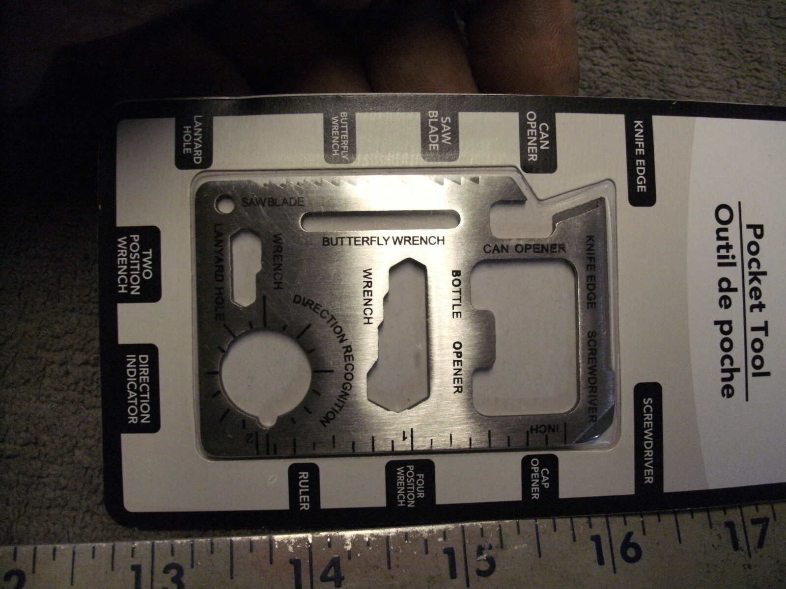 Wallet Survival Tool has 11 tools / Uses, new in package, see picture