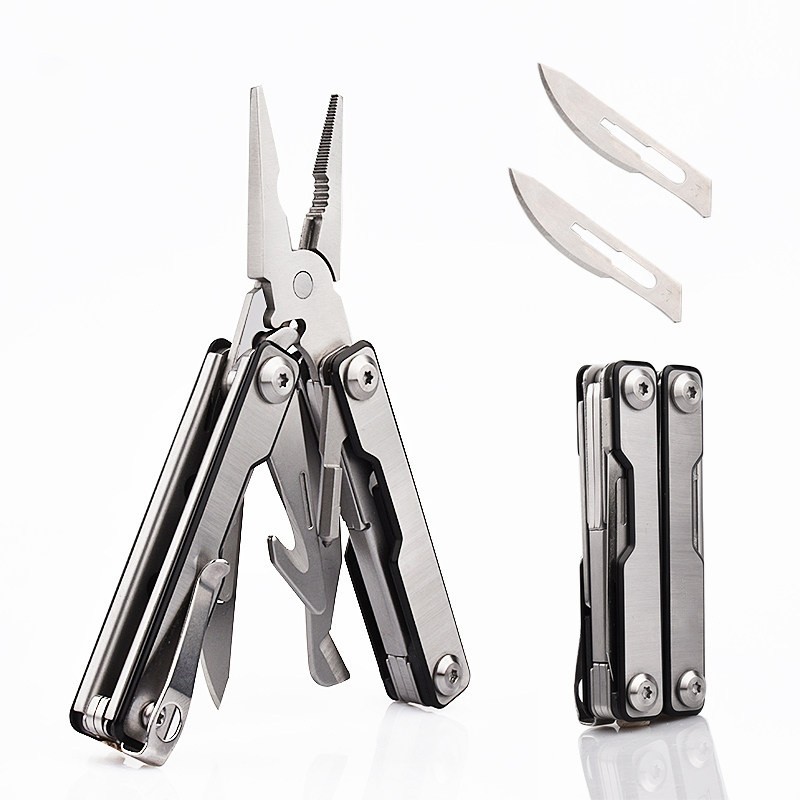 6-in-1 Stainless Steel Multitool Pocket Pliers EDC Utility Tool with Blades