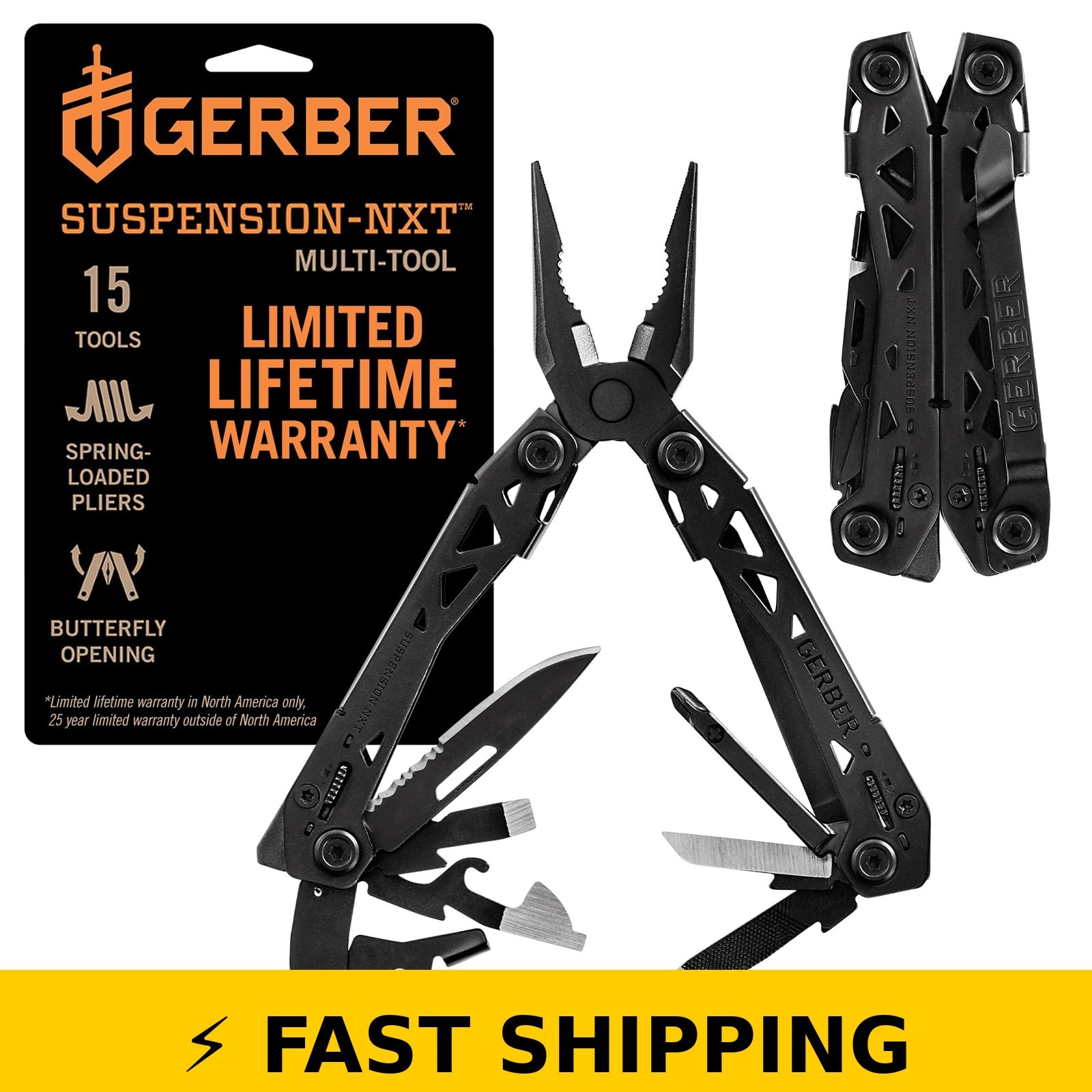 Gerber Gear Suspension-NXT 15-in-1 Multitool Pocket Knife – Black