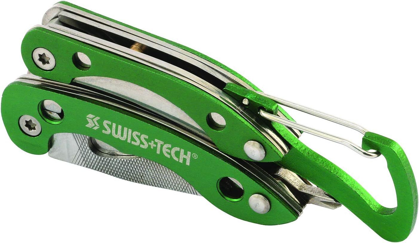Swiss+Tech Multi-Tool Pliers for Keychain, Solid Stainless Steel Construction,