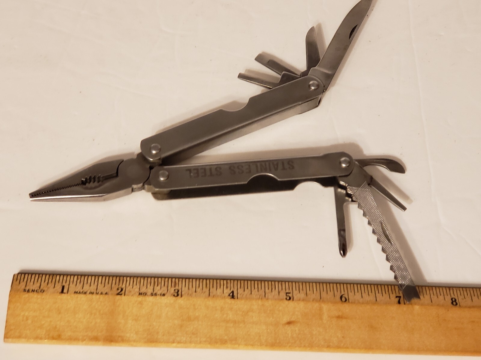 Alltrade Branded Folding Multi Tool With Sheath Pliers Knives Screw Driver Saw