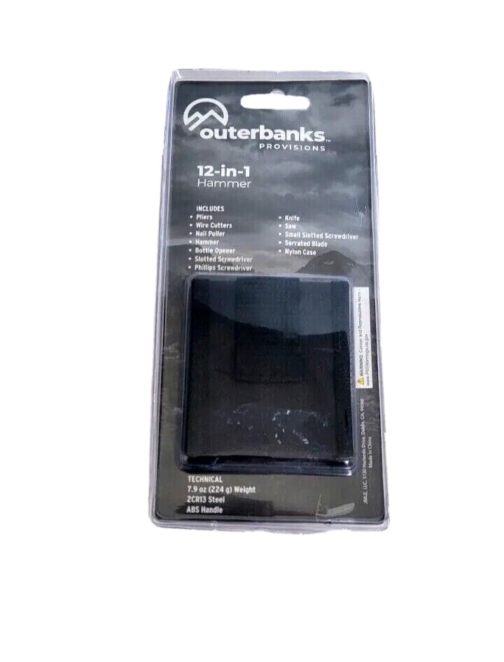 Outerbanks Multi Tool 12-in-1 Hammer with plastic carrying case