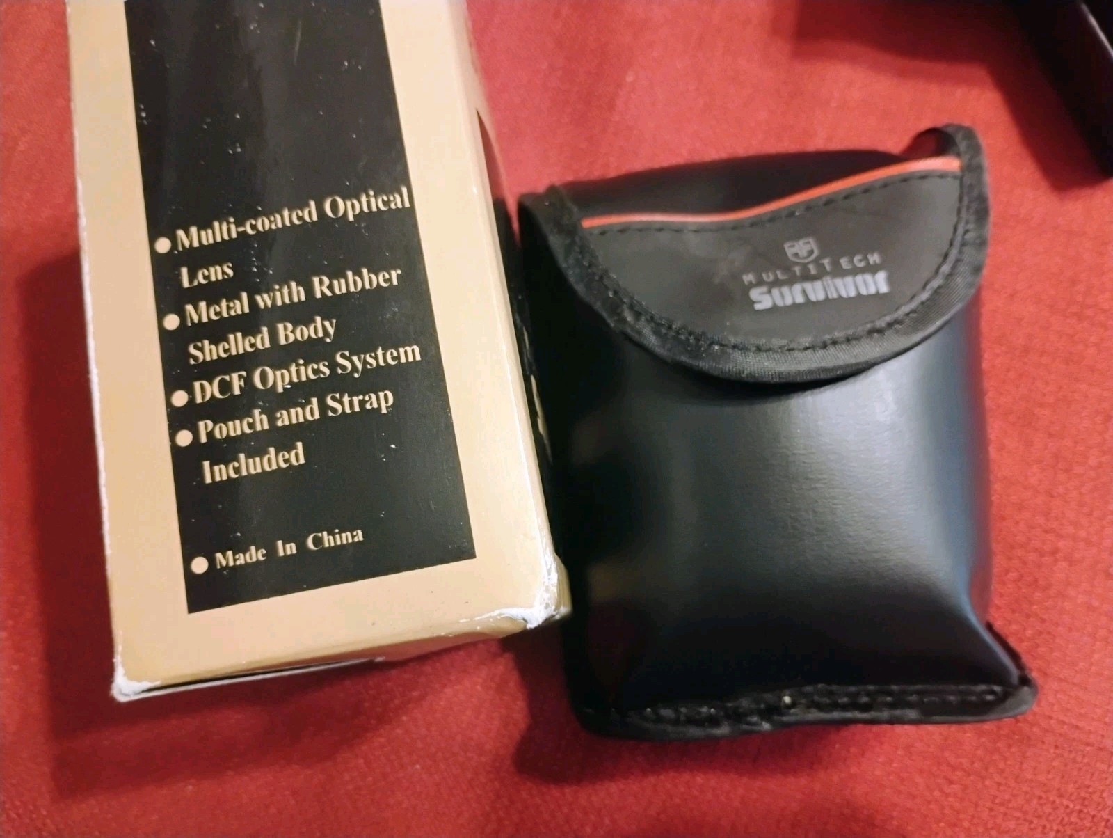 5pc camping EDC lot: wallet Ninja 8×22 binoculars small neck knife & multitools