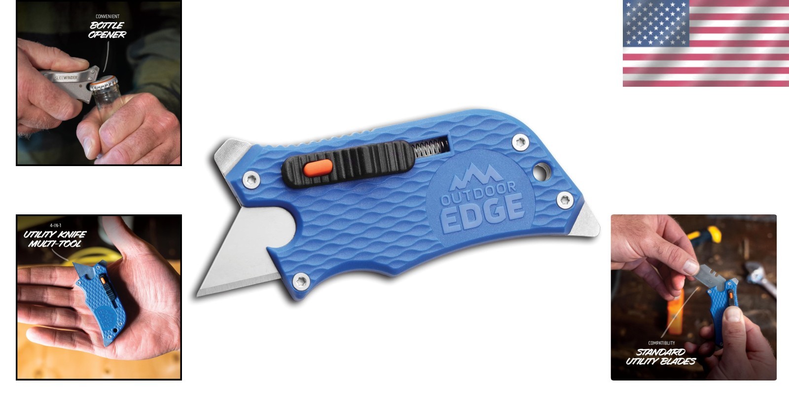 Durable SlideWinder Utility Knife with Multi-Function Pocket Clip & Razor Blade