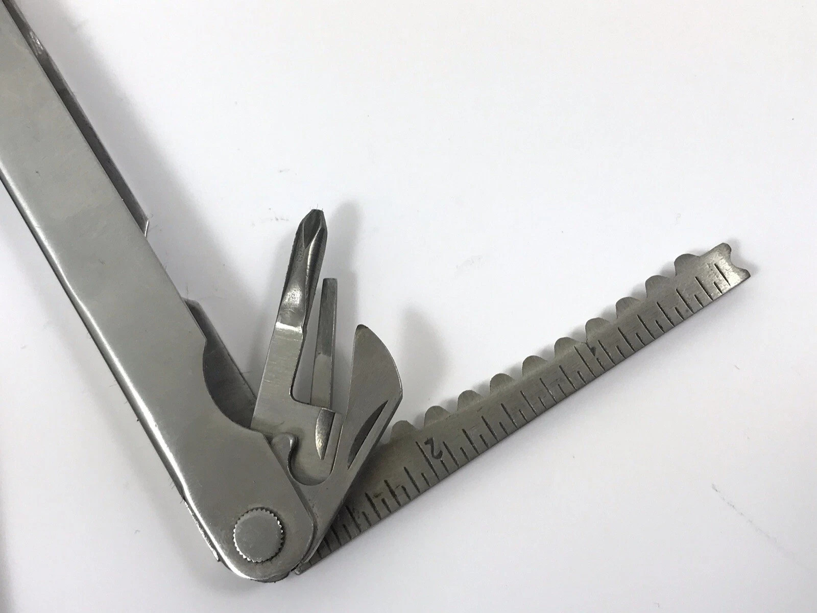 Great Neck Multi Tool Knife Pliers Screwdrivers Ruler Bottle Opener Stainless