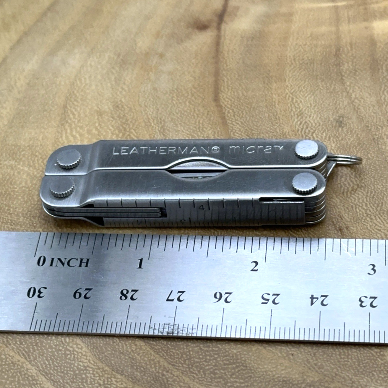 1 Leatherman Micra Stainless Mini Multitool Knife, Stainless Dated 08/99 *READ*