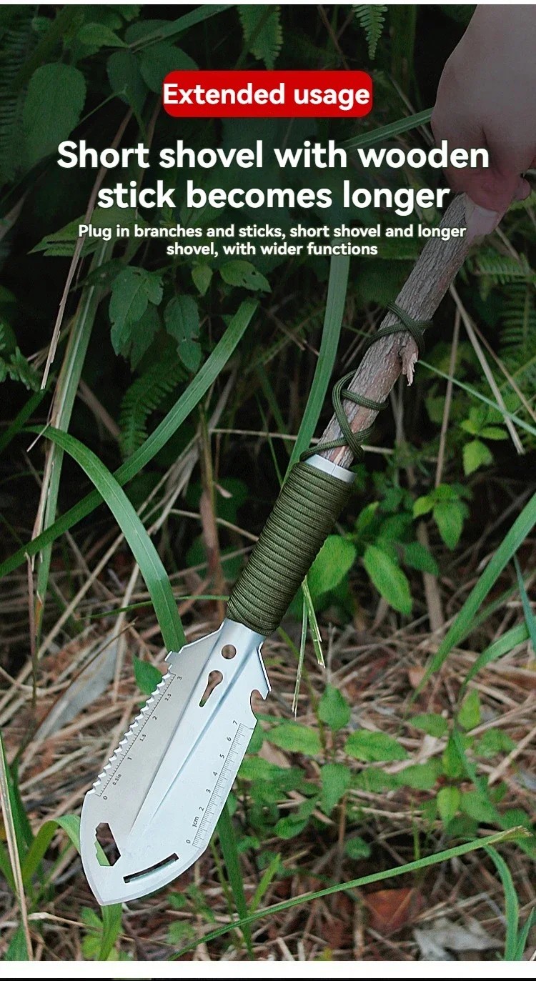 Camping Survival Shovel Stainless Steel Multifunction Tool.