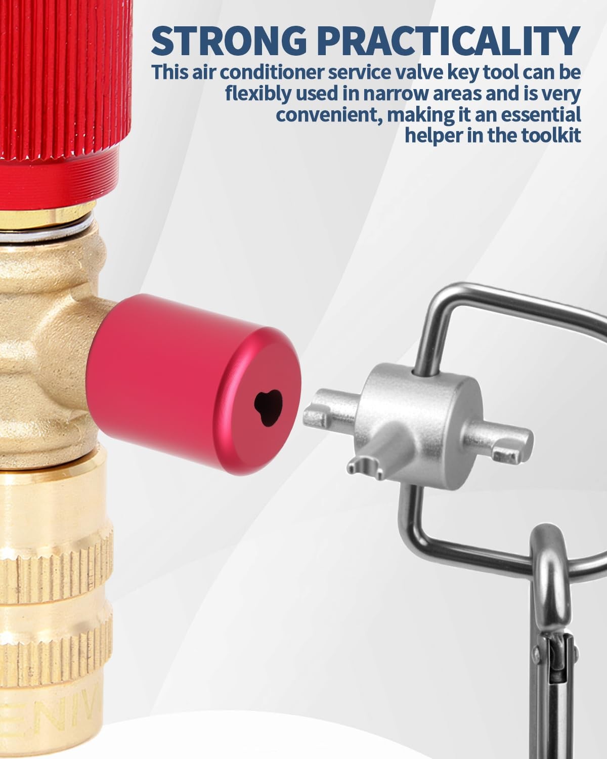 2 Pack HVAC Tools Locking Cap Key for R410A R22 Refrigerant, 3in1 Valve Core …