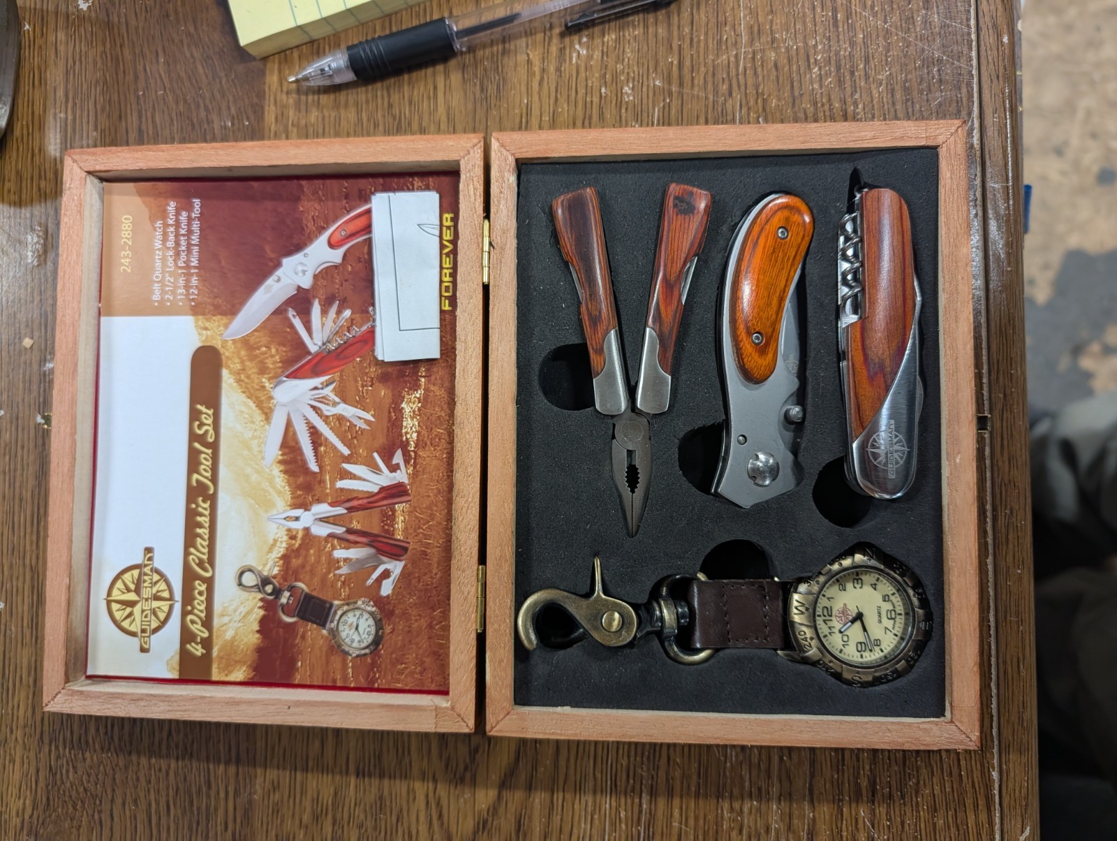 Guidesman 4 pc Classic tool set in box 243-2880 Broken clasp on watch! Guarantee