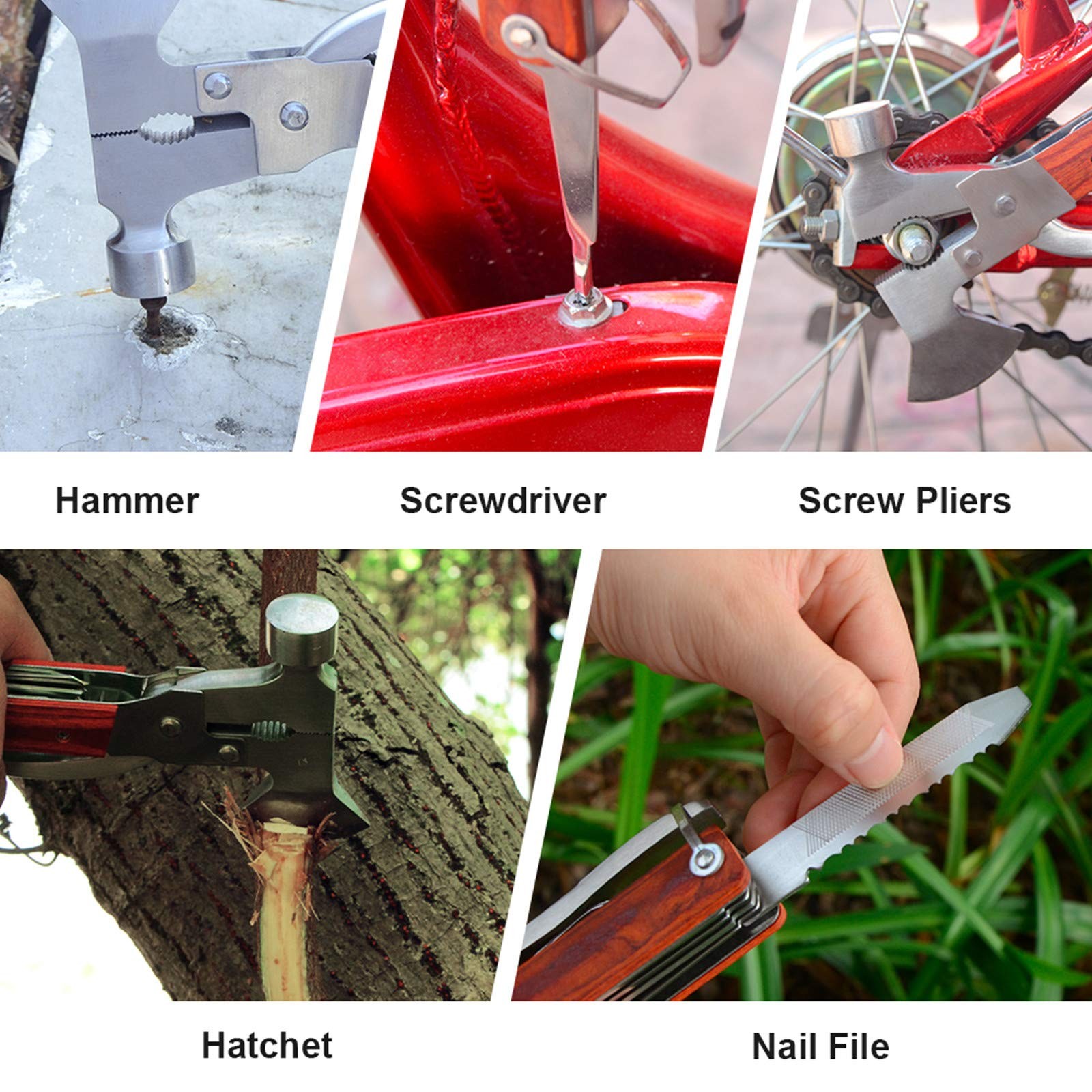18-in-1 Multitool: Axe, Hammer, Knife – Survival Gear for Men, Dad, Husband
