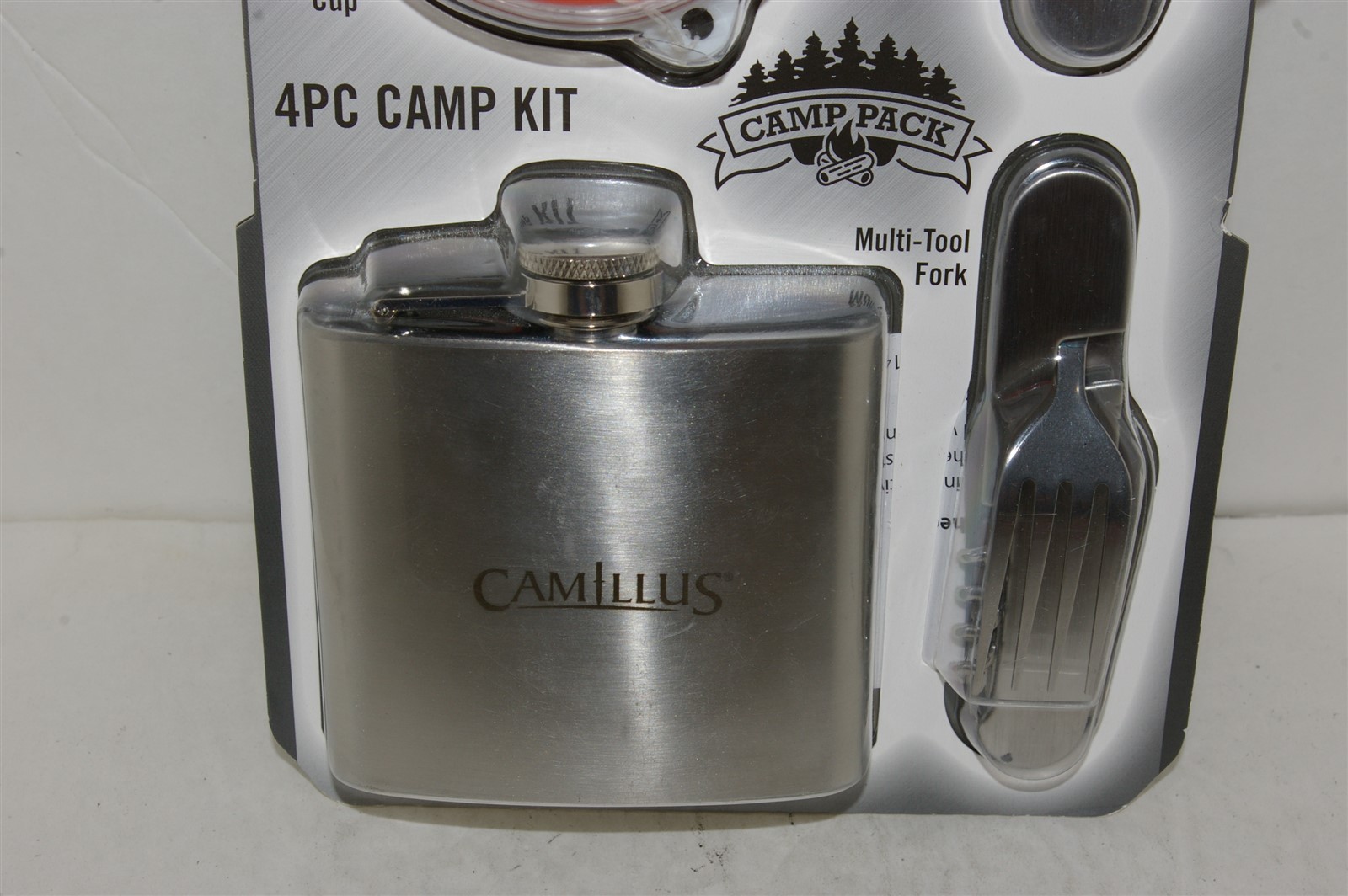 Camillus 4 Pc Camp Kit: Multi-Tools, Flask & Folding Cup NEW!