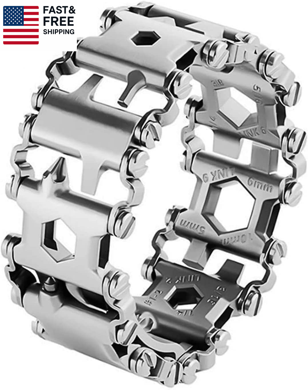 Multitool Bracelet 29 in 1, 22Cm Stainless Steel, Outdoor Travel Men Watch Strap