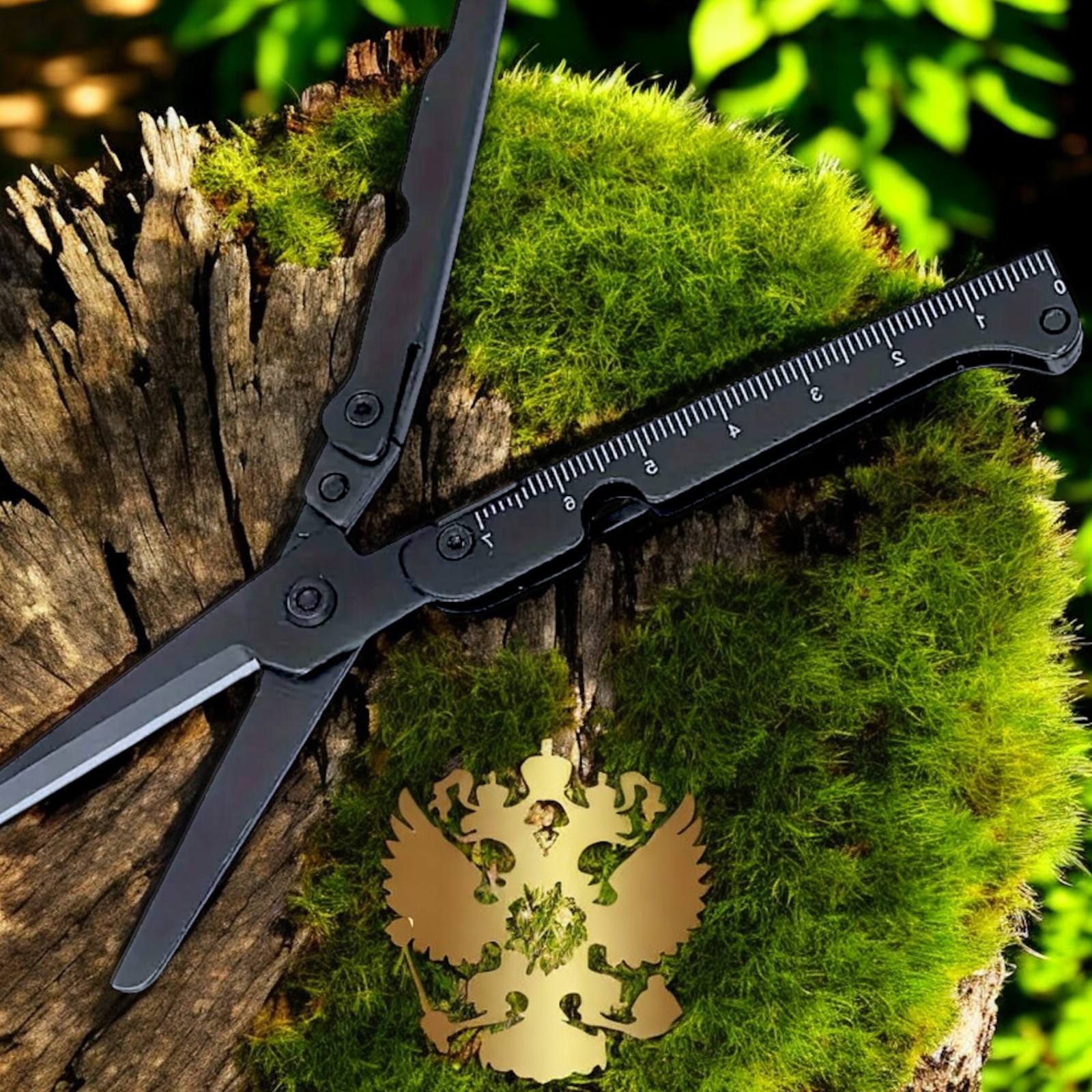 Compact Multi Tool Folding Stainless Steel BLACK Scissors For Bug Out Bags EDC