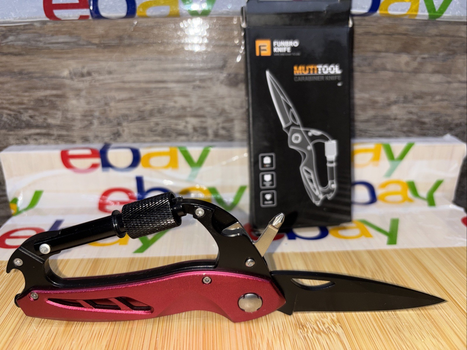 Multitool Carabiner with Pocket Knife EDC Color Shown