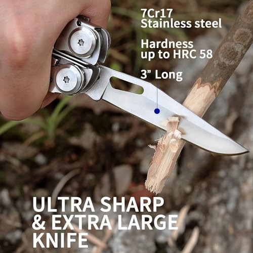 29-in-1 Heavy-Duty Multitool Pliers with Replaceable Wire Cutters & Saw, Camping