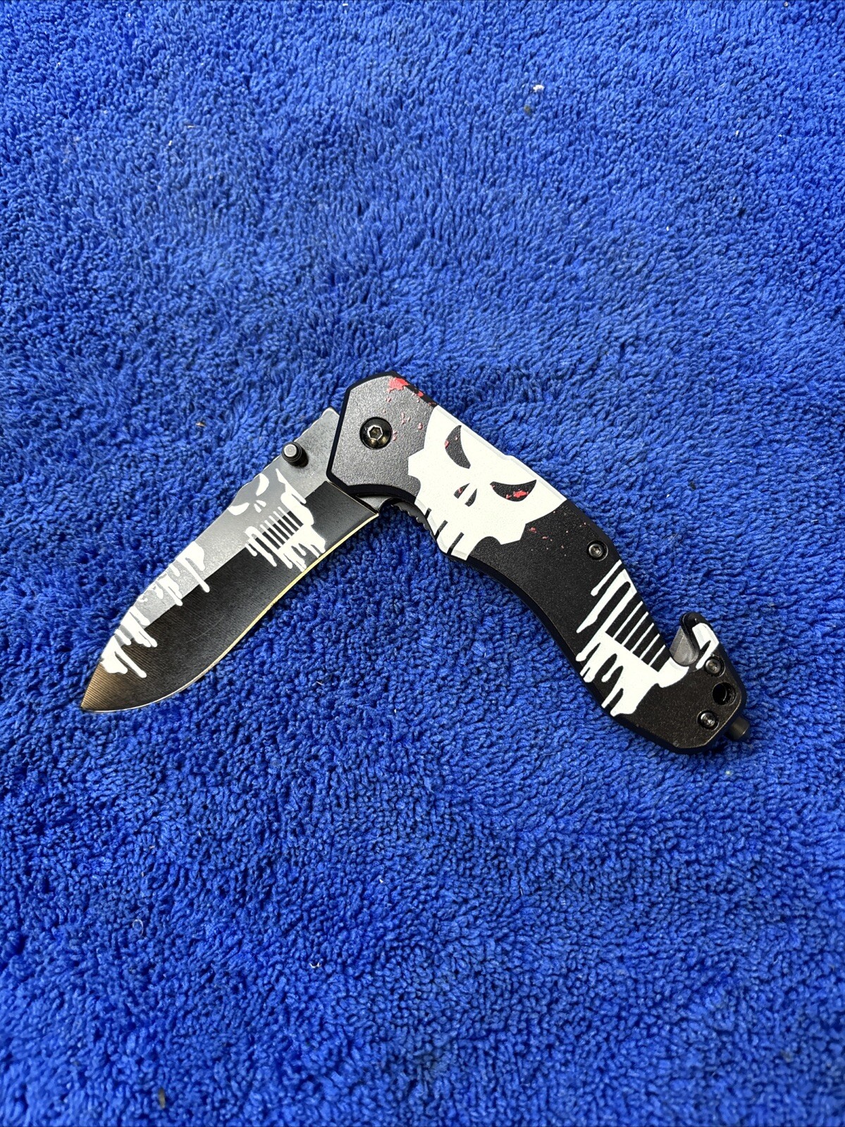 8.5″ Spring Assisted Pocket Knife Tactical Folding Knives Skull Black Tactic