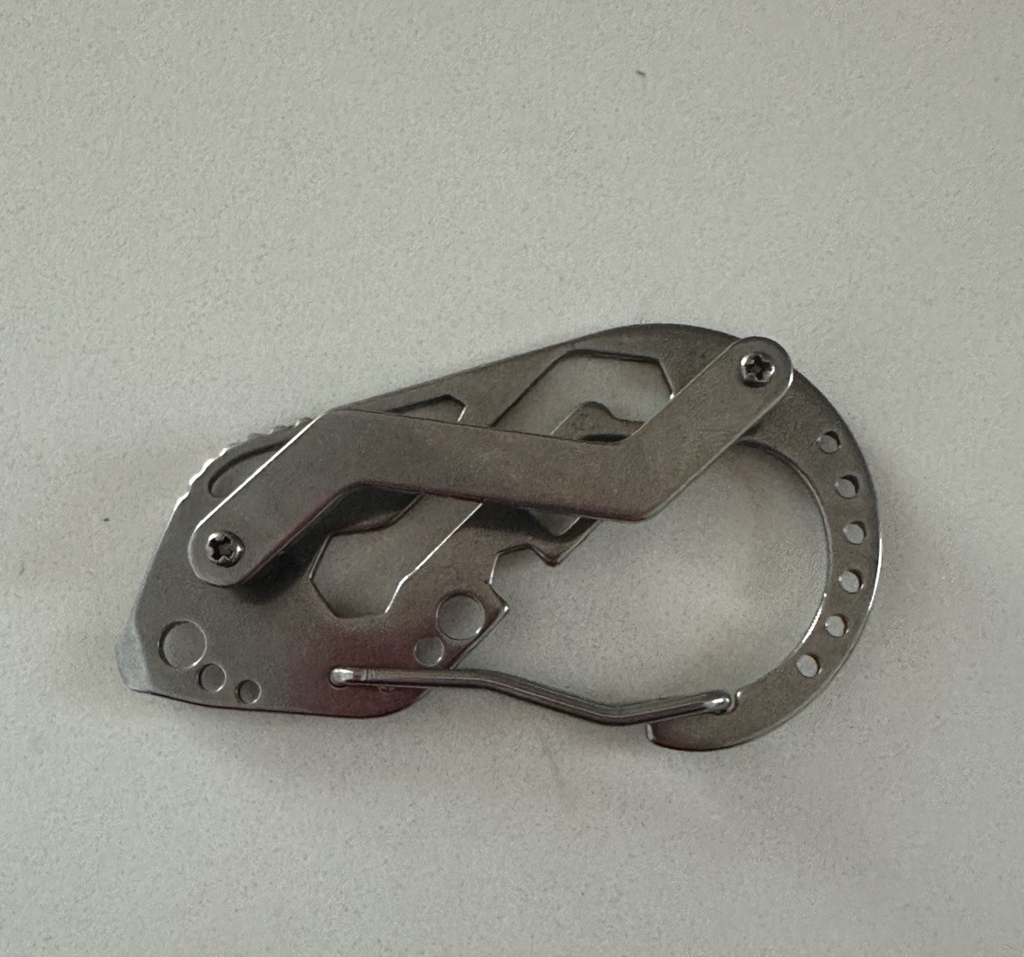 Stainless Multi Tool EDC Pocket Survival Carabiner Screwdriver Keychain Wrench
