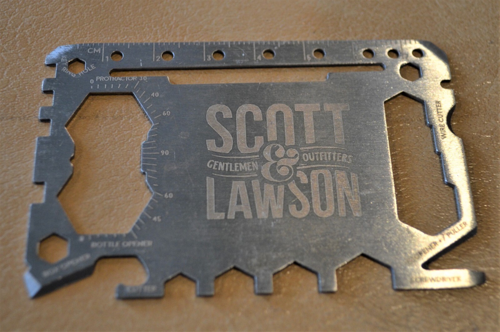 Wallet Size Multi Survival Tool Metal Thin Small, Silver Color Hunting Camping