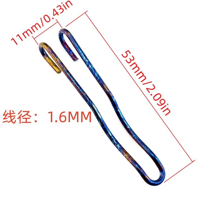 Titanium Wire Pocket Clip for Spyderco Style Knife DIY Replacement