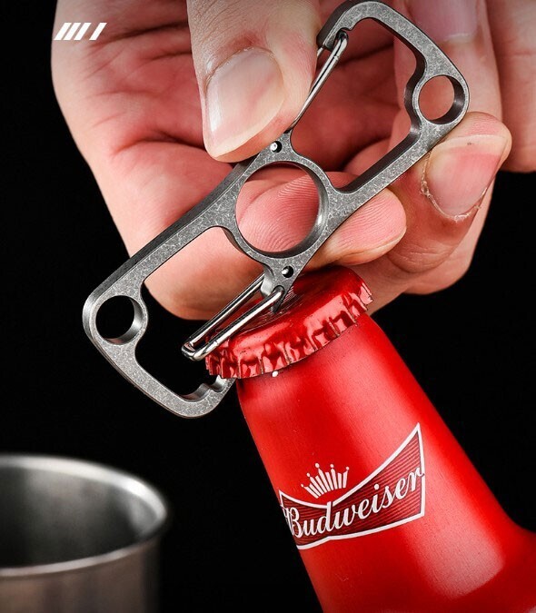 New Titanium Alloy Keychain Carabiner Bottle Opener Belt Fast Hanging Buckle EDC