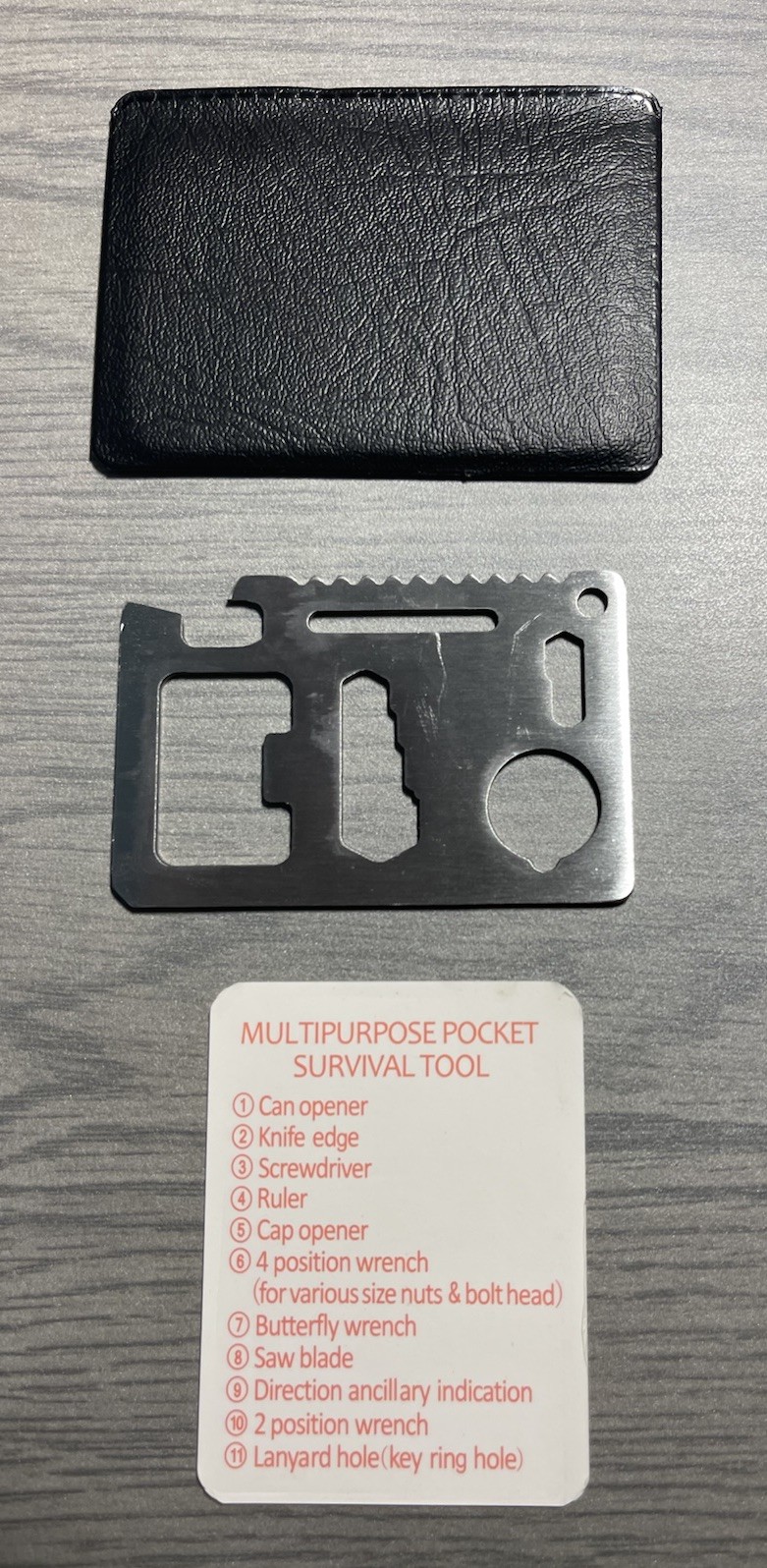Stainless Steel Multipurpose Pocket Survival Tool – 10 Tools – Factory Defects