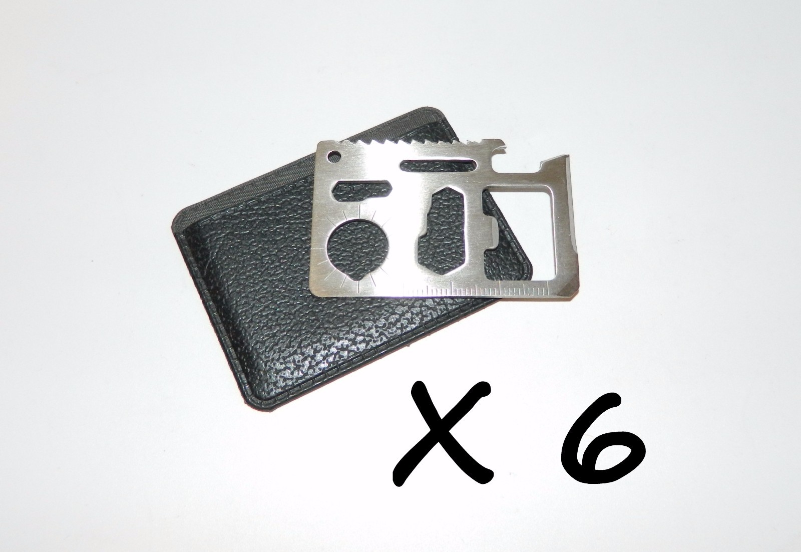 6 X Outdoor Emergency Survival Very Strong Thin Multi Tool Card With Case NEW