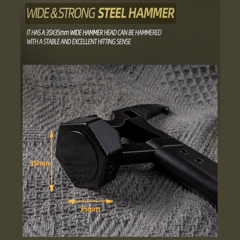 Stainless Steel Camping Hammer Multifunction Nail Puller & Bottle Opener