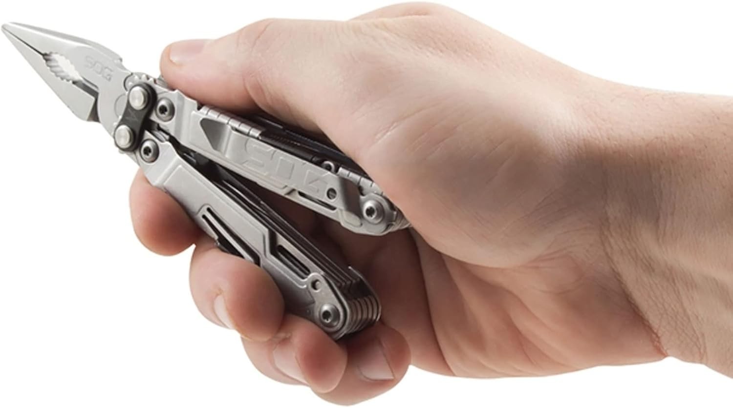 PowerPint Compact Stainless Steel Multi-Tool with 18 Essential Tools, Stone Wash