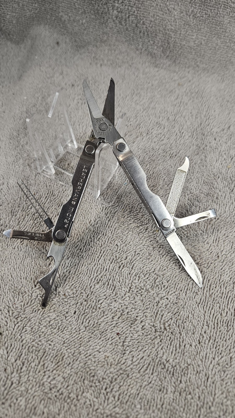 Leatherman Micra MultiTool Made In USA Scissors Knife Tweezers File Etc SEE PICS