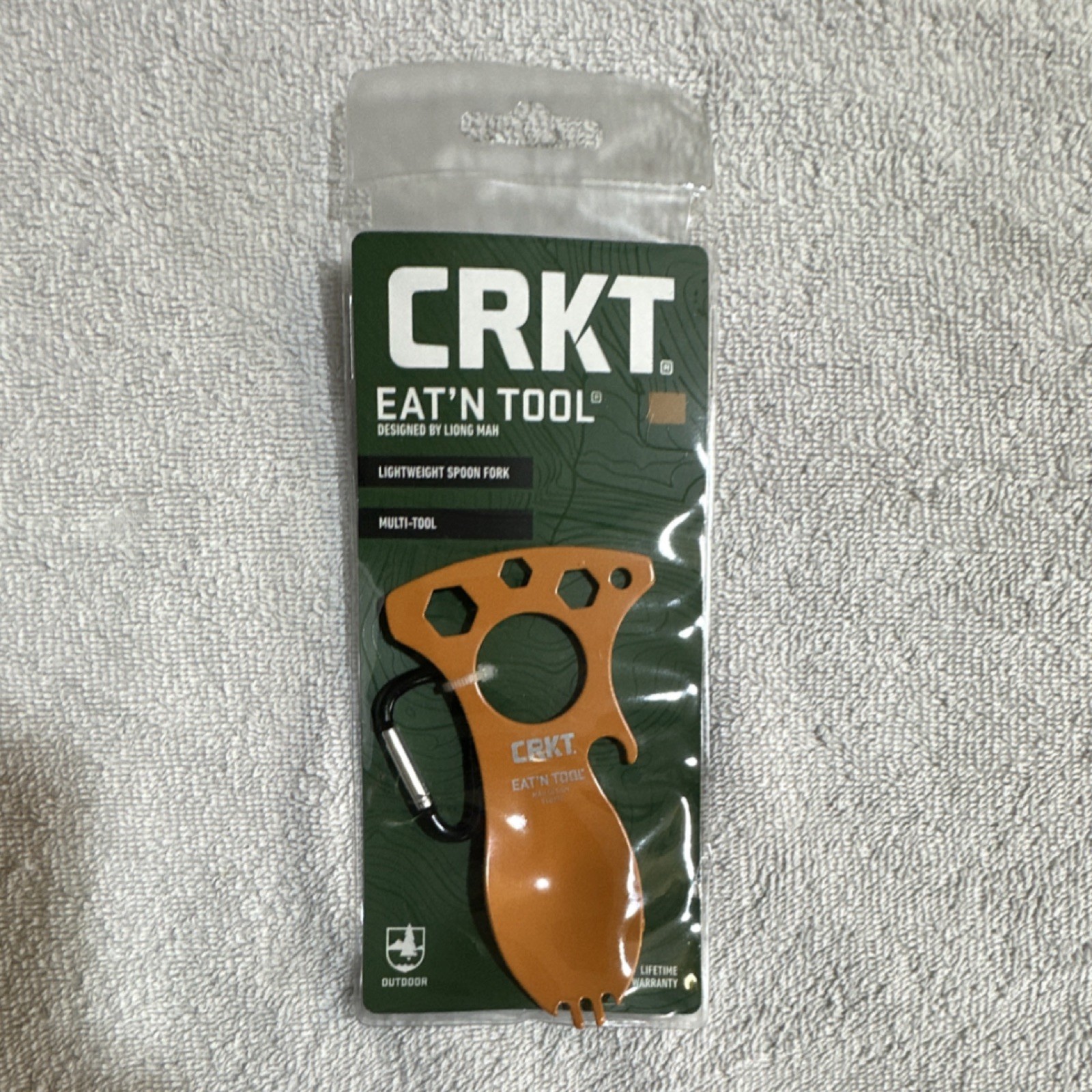 CRKT Eat’N Tool Multi-Tool Stainless Steel Tangerine Spoon Fork Bottle Opener