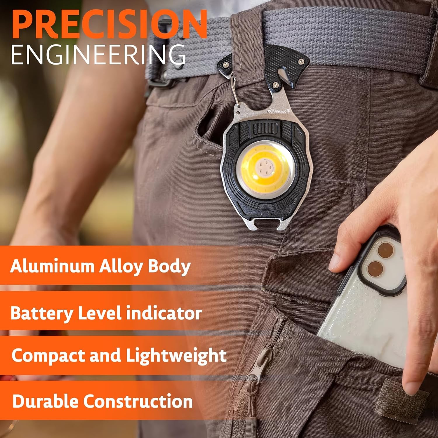 LED Flashlight Multitool Keychain Gift for Dad Men
