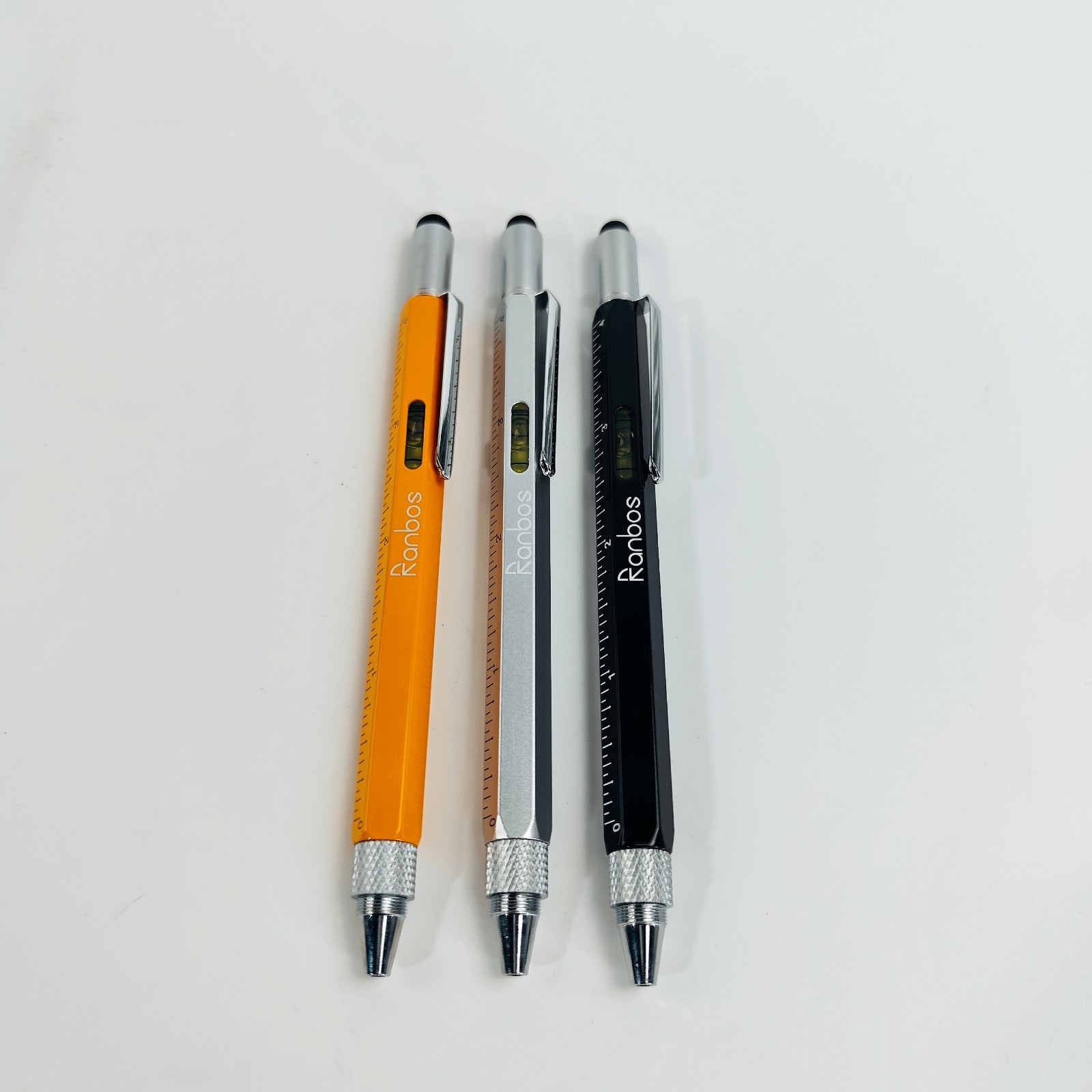 6-in-1 Multi-Function Pen with Ruler, Screwdriver & Touchscreen Stylus, 3 Colors