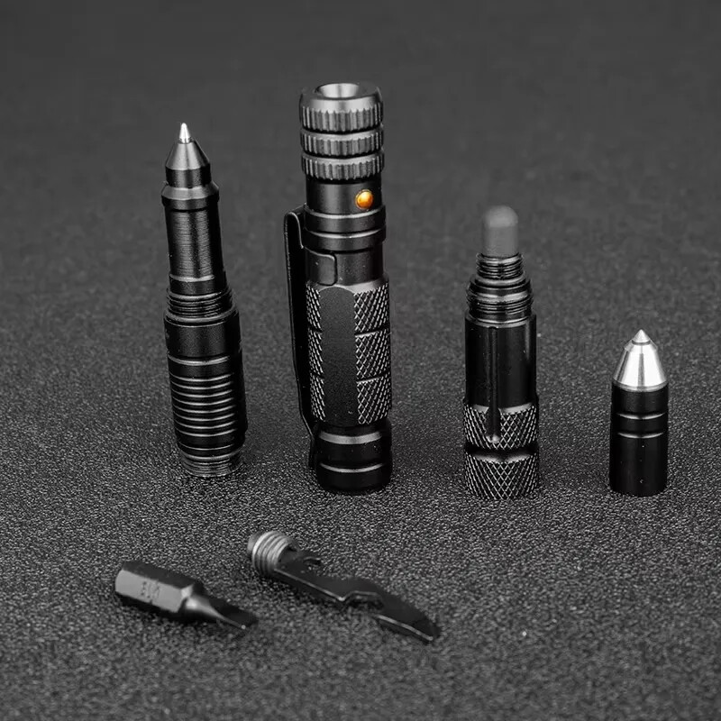 10-in-1 Tactical Pen EDC Survival Tool Flashlight Bottle Opener Self Defense