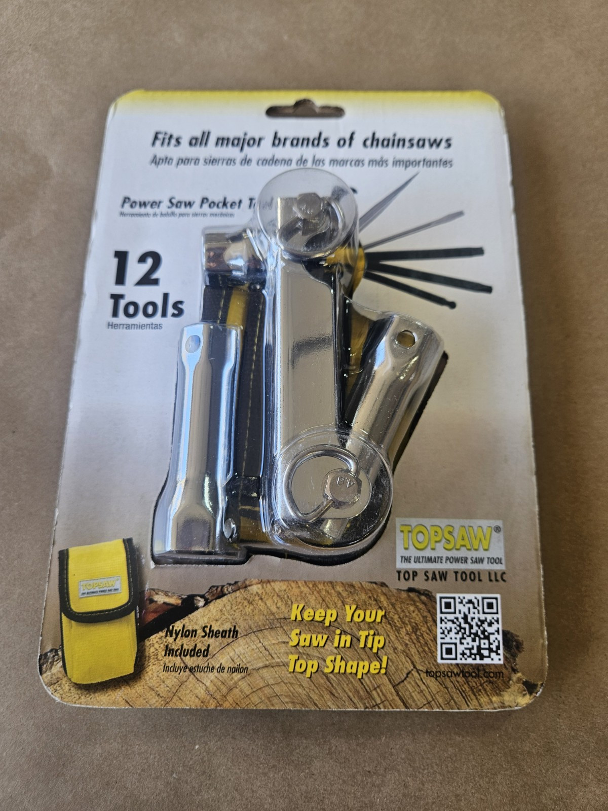 TopSaw 12 in 1 Multi Pocket Tool with Sheath Sockets Torx Screw Drivers