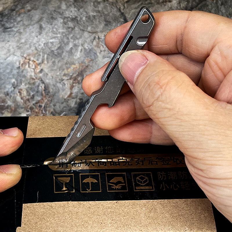 TC4 Titanium Alloy Pocket Multi Tools Bottle Opener cutter Outdoor EDC Tool