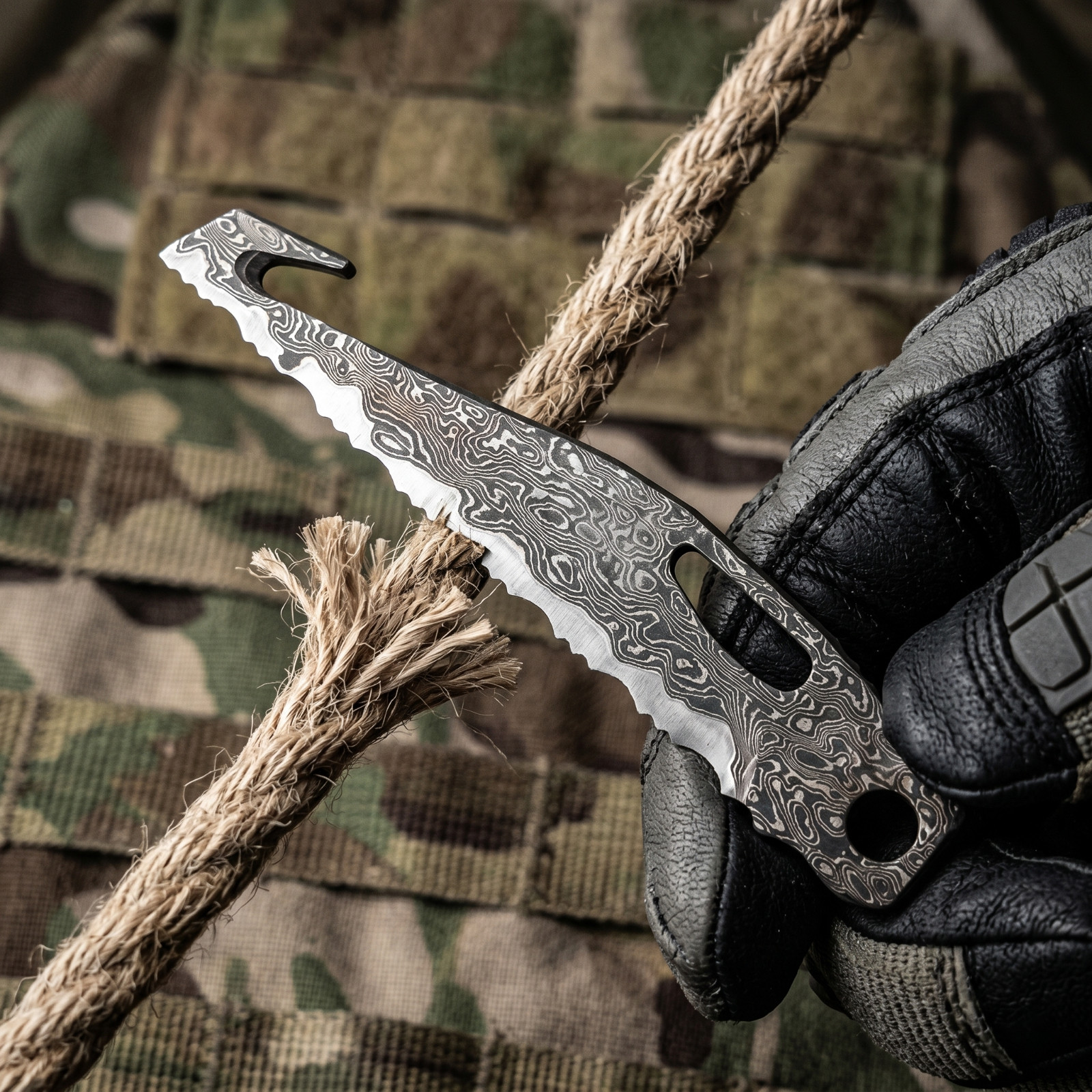 VG10 Damascus Serrated Blade 87.5mm for Leatherman Charge TTI Wave CNC