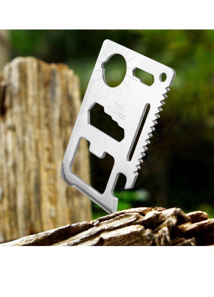 Lot of 3 Survival Multi Tools Credit Card Pocket Tool Camping Hiking Key 11 in 1