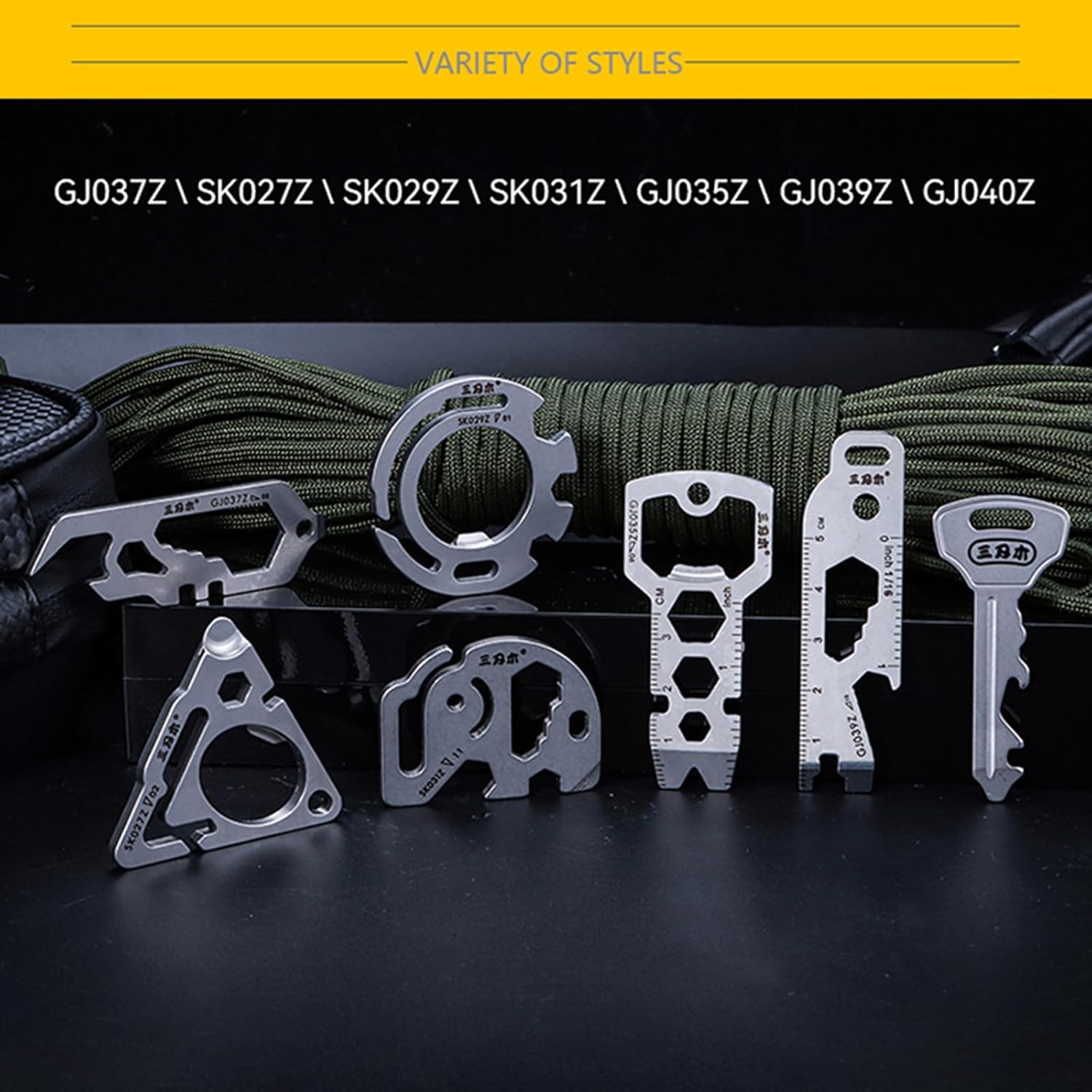 EDC Pry Bar 6-In-1 Tool with Bottle Opener Inch/Cm Ruler Wrench Multi Function M