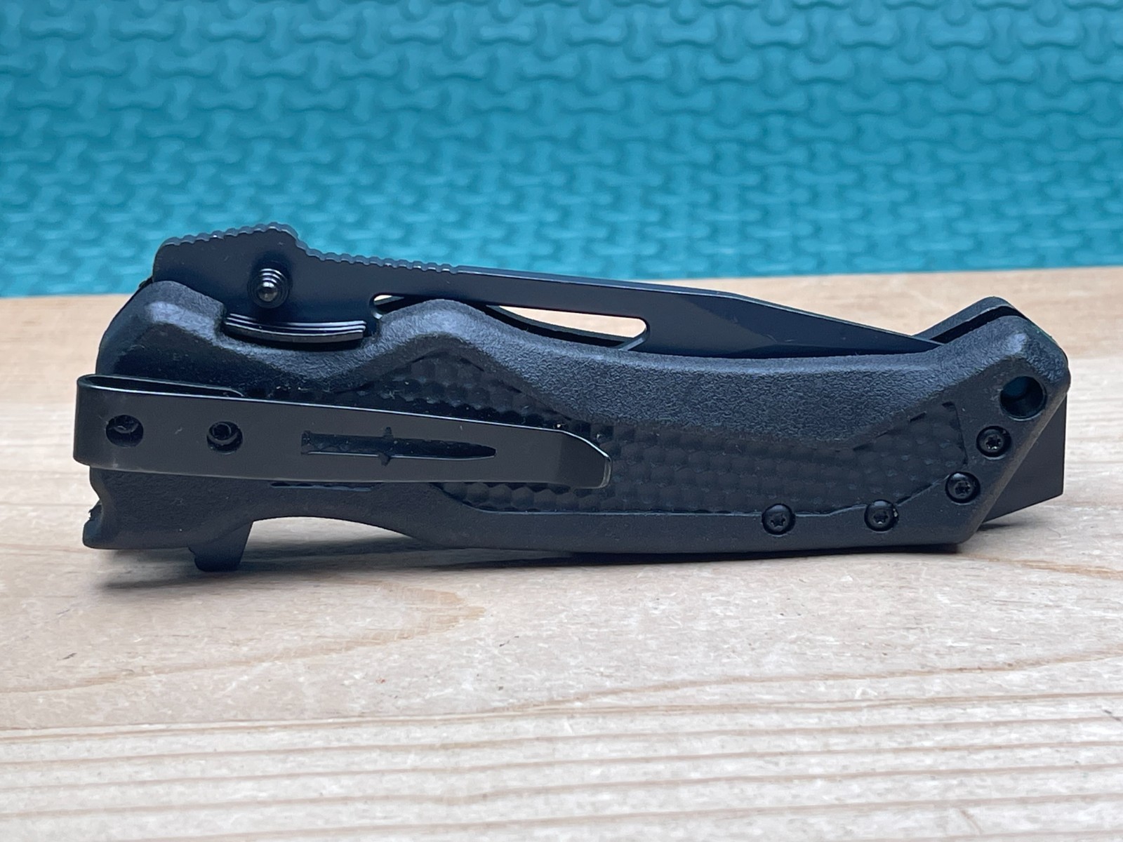 Camillus Jared Ogden Titanium NS-8B Plain Edge AUS-8 Black GFN Folding Knife