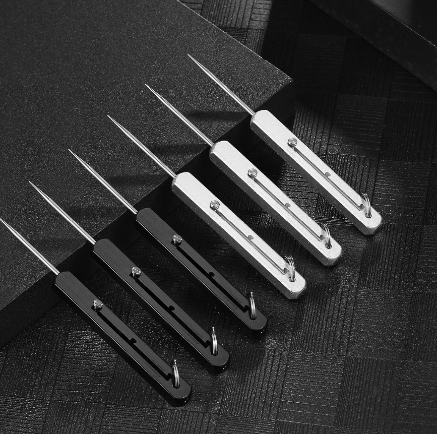 1pcs Portable Titanium Toothpick with Holder–Durable Metal Toothpick for Camping