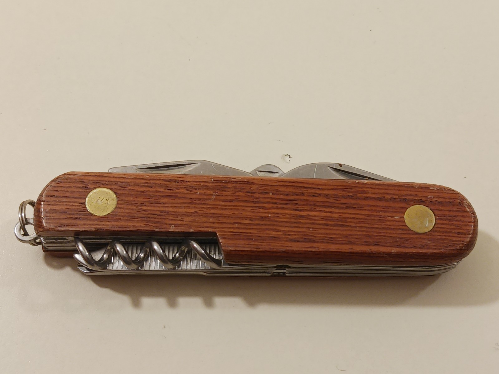 7 Function Wood Brown Handle Multi-Tool Folding Knife Pliers Scissors Camp China