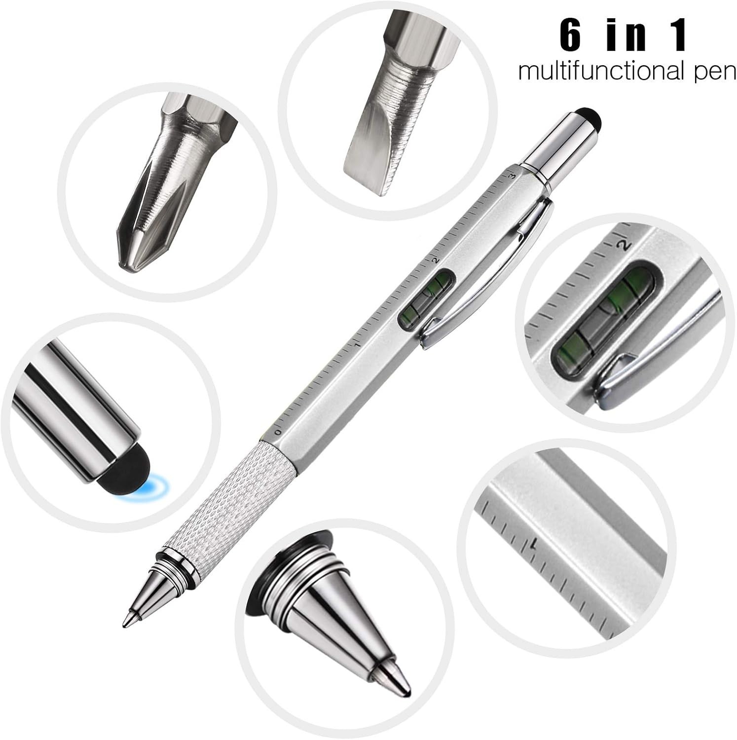 8 Pieces Gift Pen for Men 6 in 1 Multitool Tech Tool Pen Screwdriver Pen with