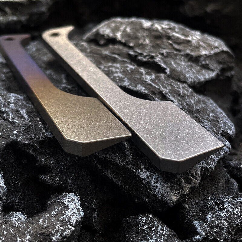 Solid Titanium Pry Bar Crowbar Outdoor Travel EDC Multi Tool Unpack Box Keychain