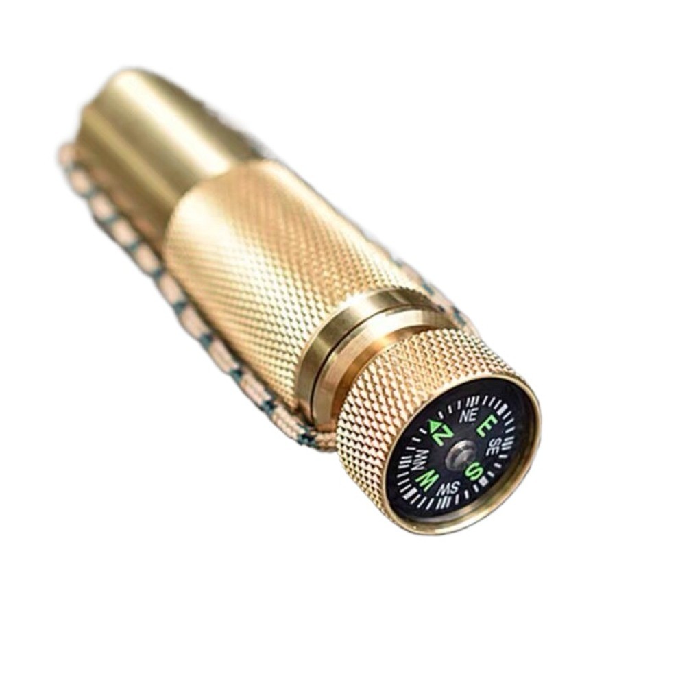 Multifunction Outdoor Copper Waterproof Compass EDC Storage Box Pill Bottle